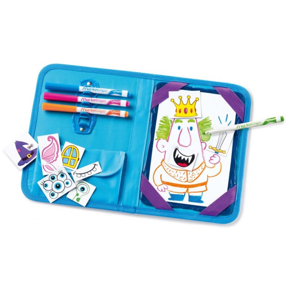 Piešimo rinkinys su magnetine lenta Maped Creativ Travel Board Knights and Princesses