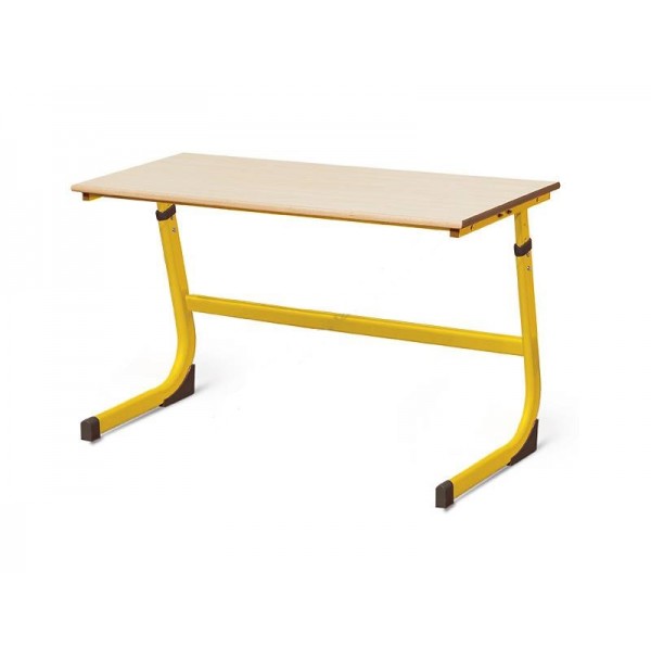 Dvivietis reguliuojamo aukščio mokyklinis stalas, dydis 3 - 6, geltonas rėmas