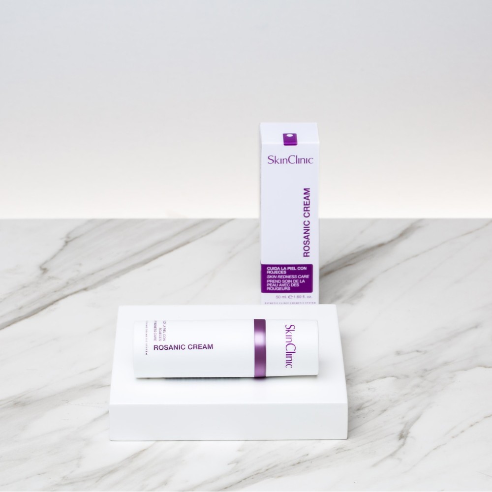 SkinClinic Rosanic Cream, Drėkinamasis ir raminamasis veido kremas jautriai ir raustančiai odai, 50 ml.